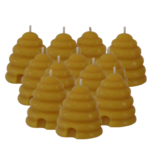 Mini Skep 100% Beeswax 2-Inch Mini Skep Beehive Candle - Natural, Handcrafted Candle for Rustic Decor and Gifts | 3 | 6 | 12
