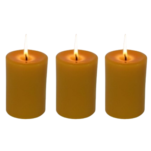 Individual 3" Pillars 100% Pure Beeswax Pillar Candles Natural Handmade Candles for Home Decor and Ambiance (Various Sets) | 3 in. | 4 in. | 6 in. | 9 in.