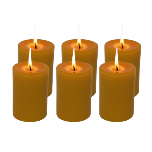 Individual 3" Pillars 100% Pure Beeswax Pillar Candles Natural Handmade Candles for Home Decor and Ambiance (Various Sets) | 3 in. | 4 in. | 6 in. | 9 in.