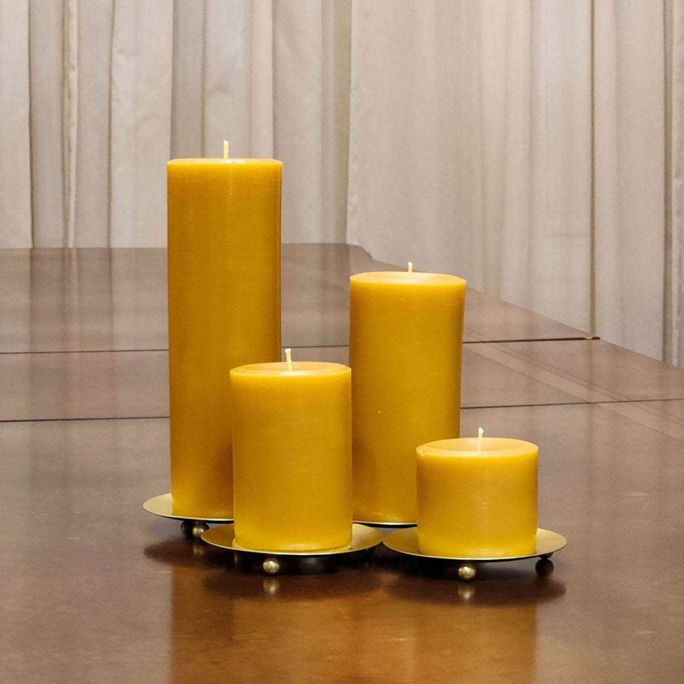 Sets 3" Pillars 100% Natural Beeswax Pillar Candle Sets  Handmade Beeswax Candles for a Warm and Inviting Ambiance | 3in, 4in, 6 in | 3in, 4in, 6 in, 9in