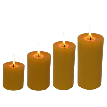 Sets 3" Pillars 100% Natural Beeswax Pillar Candle Sets  Handmade Beeswax Candles for a Warm and Inviting Ambiance | 3in, 4in, 6 in | 3in, 4in, 6 in, 9in
