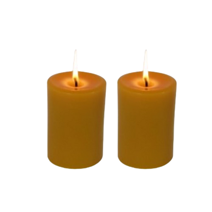 Individual  3" Pillars 100% Pure Beeswax Pillar Candles Natural Handmade Candles for Home Decor and Ambiance (Various Sets) | 3 in. | 4 in. | 6 in. | 9 in.