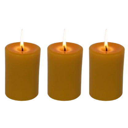 Individual  3" Pillars 100% Pure Beeswax Pillar Candles Natural Handmade Candles for Home Decor and Ambiance (Various Sets) | 3 in. | 4 in. | 6 in. | 9 in.