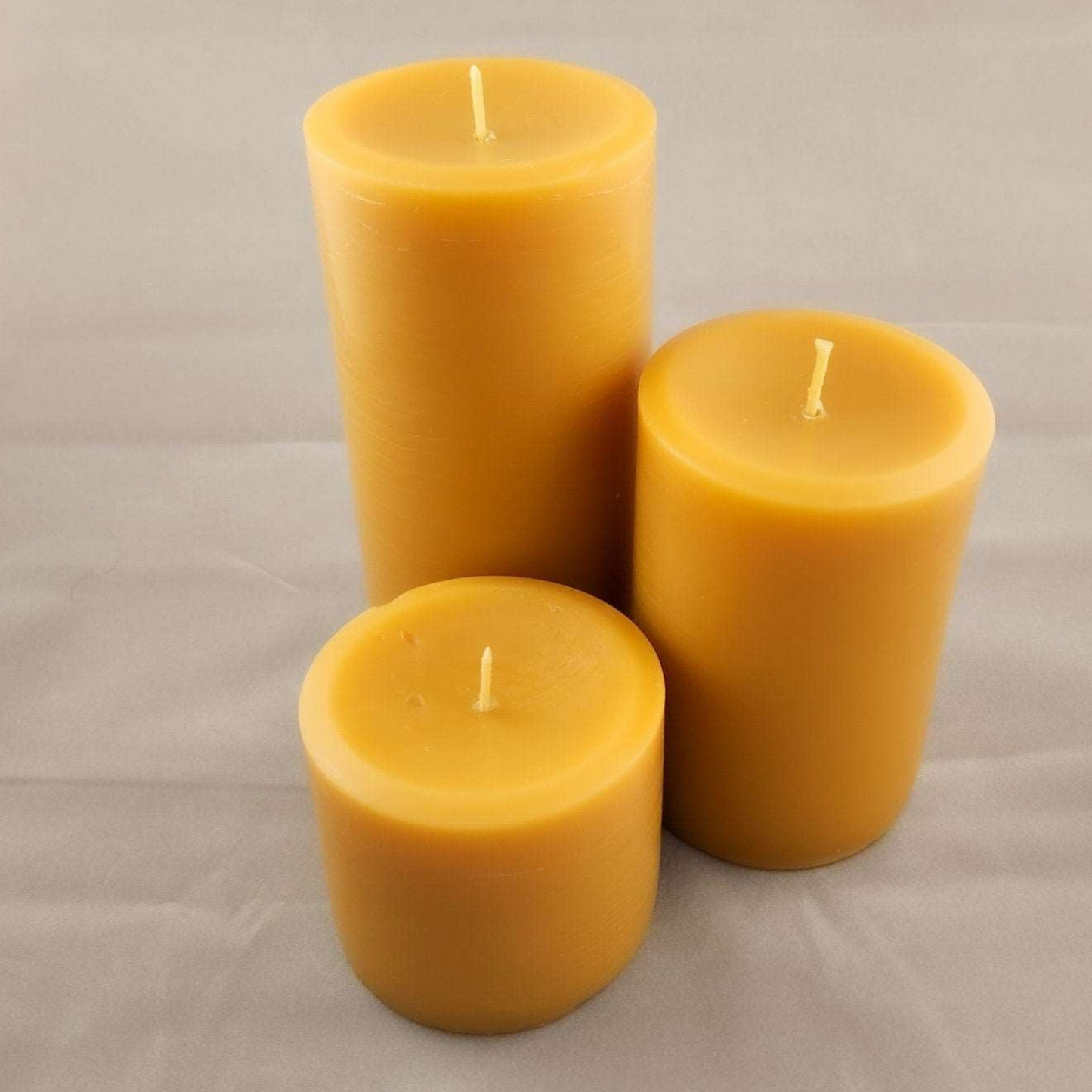 Individual  3" Pillars 100% Pure Beeswax Pillar Candles Natural Handmade Candles for Home Decor and Ambiance (Various Sets) | 3 in. | 4 in. | 6 in. | 9 in.