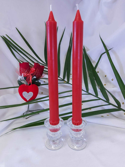 100% Pure Beeswax Valentine's Day Red and Pink Candles | Taper Candles | Votives | Heart Shaped Candles